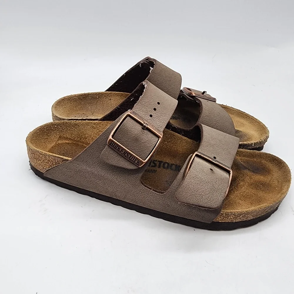 Birkenstock Arizona Sandals Women's 37 US 6 Brown Two Strap Buckle Comfort Shoes